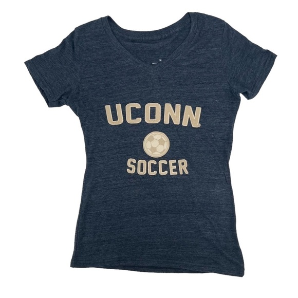 UCONN Soccer Blue V-Neck Short Sleeve T-Shirt Size Medium Women’s - Picture 1 of 4